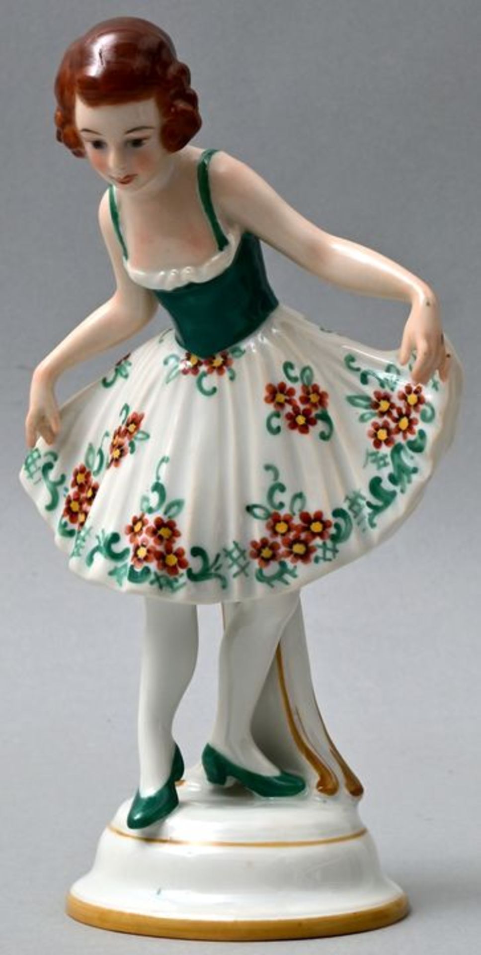 Vertikofigur Knicksende junge Dame / Porcelain figure