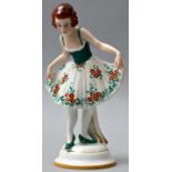 Vertikofigur Knicksende junge Dame / Porcelain figure