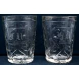 Paar Bechergläser / pair of glass beakers