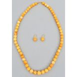 Bernsteinkette + Paar Ohrringe / Amber necklace with earrings
