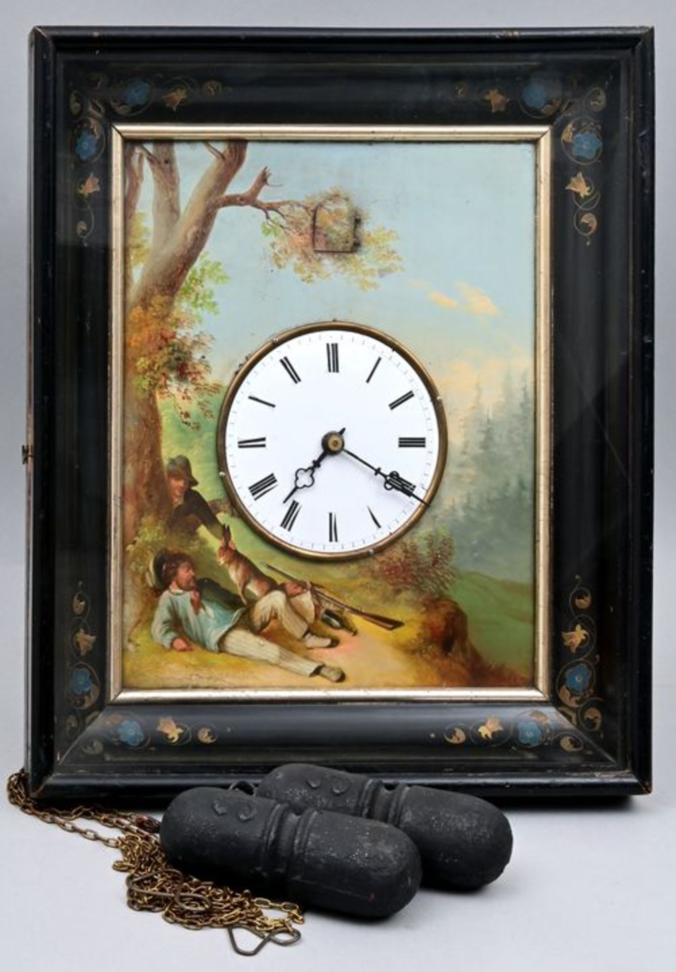 Kuckucksuhr mit Ölgemälde / Cocoo wall clock