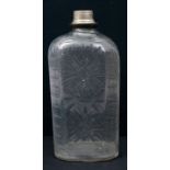 Flasche mit Zinnverschluss / glass bottle with pewter screw cover