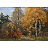 Leonhardi, August, Mein Garten im Herbst Gemälde / landscape painting