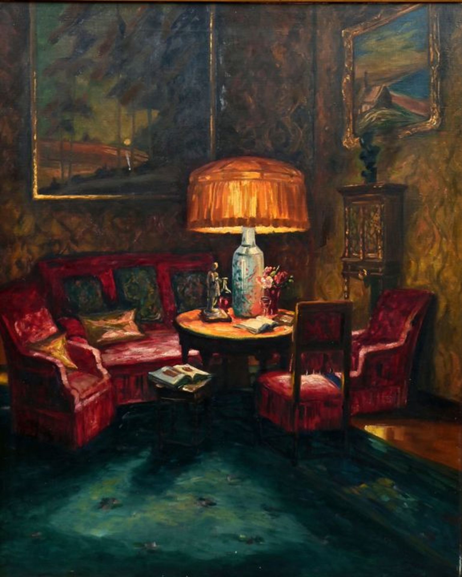 Fischer sign. / Painting, Interior scene