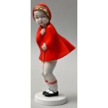 Porzellanfigur Mädchen im roten Mantel / porcelaine figure
