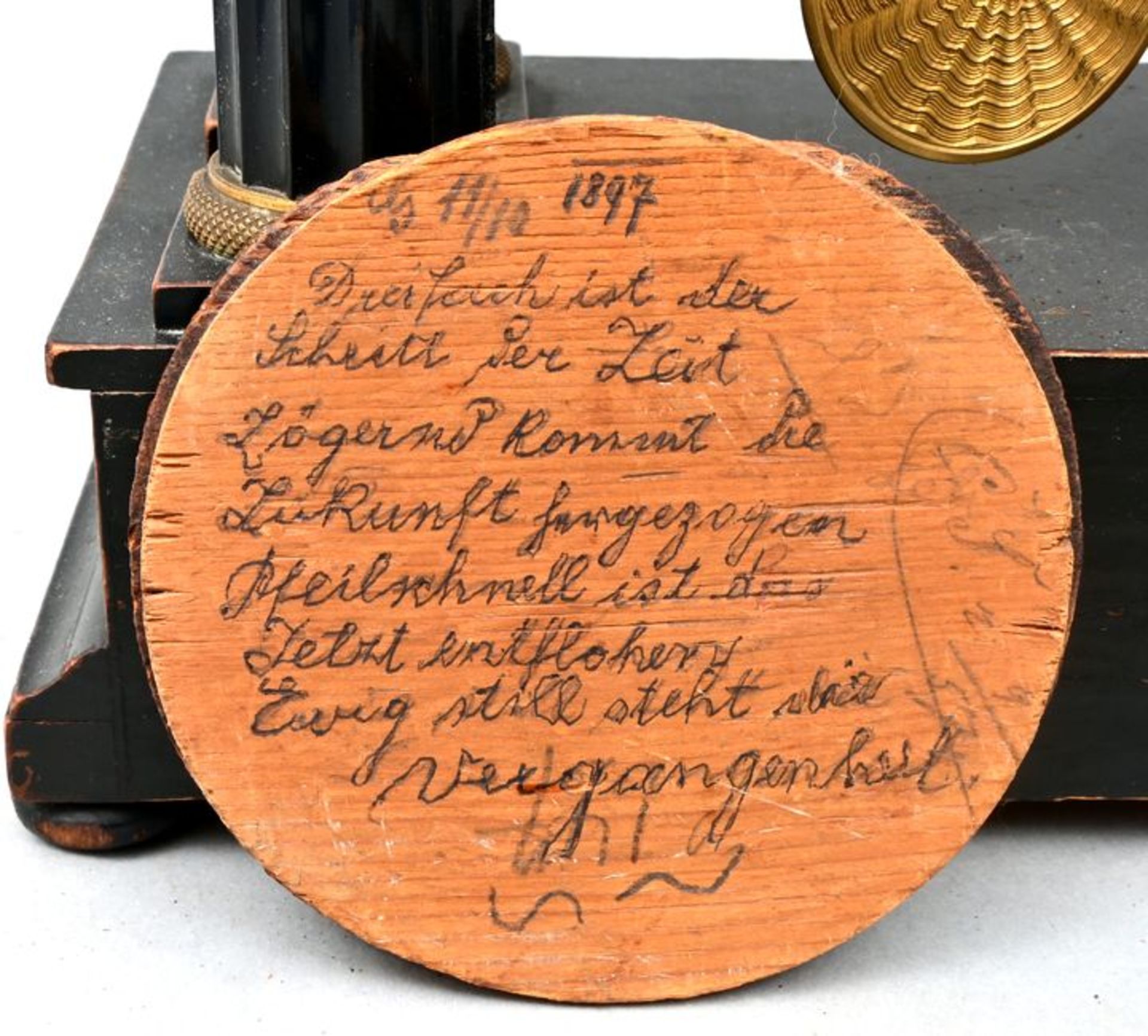 412 Stockuhr, Holz mit Säulen/ bracket clock - Bild 10 aus 10