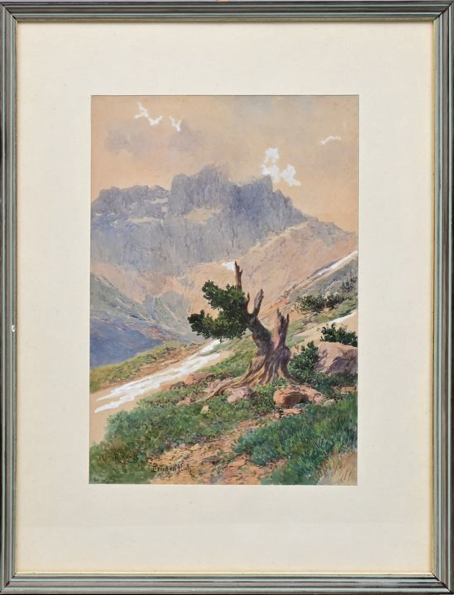 Kargl, Rudolf Aquarell / Gouache, Berglandschaft - Image 4 of 5