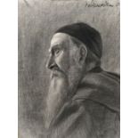 Wollanke Elly Kohlezeichnung / charcoal drawing of a man