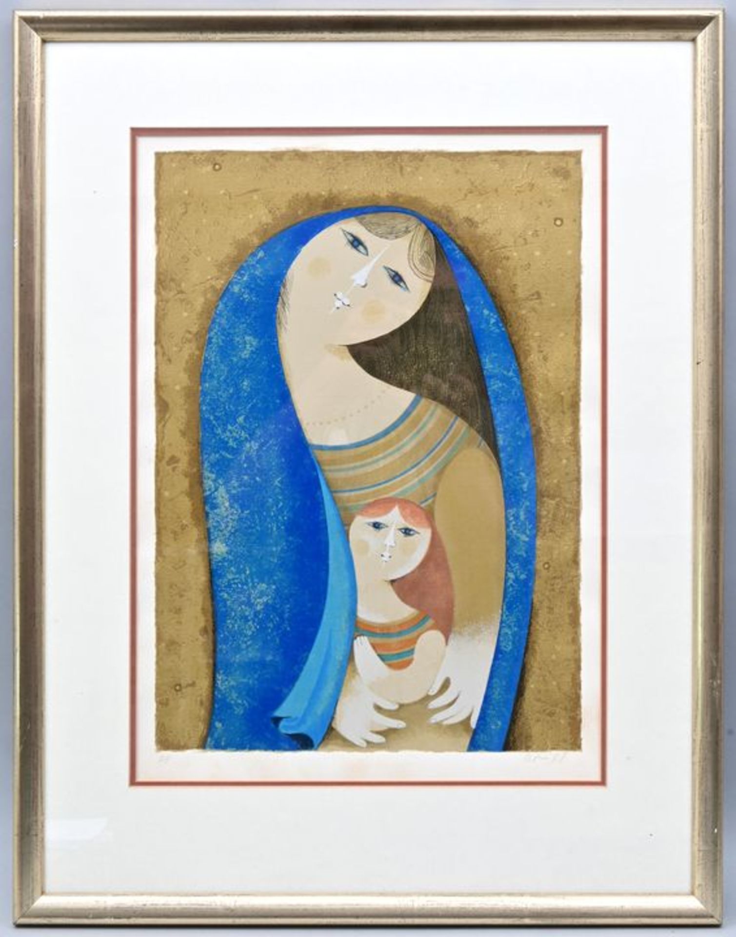 Briss Sami Mutter mit Kind / mother with child, colour lithograph - Bild 4 aus 5
