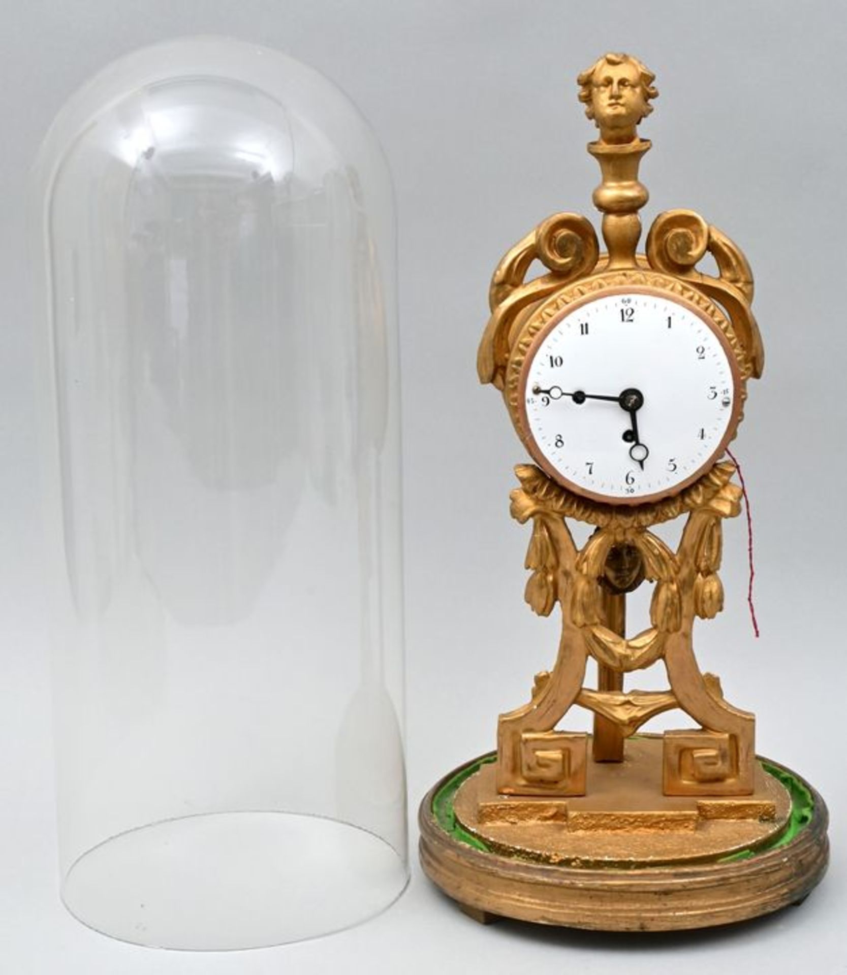 Stutzuhr unter Glasdom / Mantel clock - Bild 2 aus 7