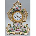 Porzellanuhr mit Glasdom / porcelain clock