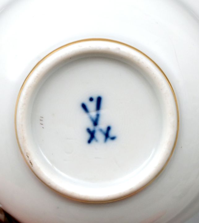 Vier Mokkatassen, Meissen / Four Mocca cups, Meissen - Image 3 of 3