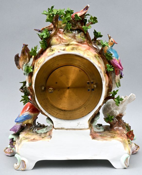 Porzellan Pendule Meissen mit Glasdom / Porcelain pendule, Meissen - Image 4 of 10