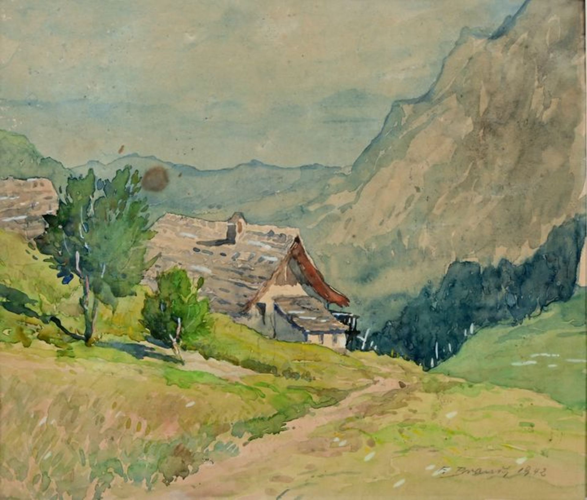 Brandt, F. Aquarell sig. dat. 1942 / water colour