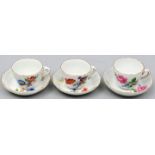 Drei Mokkatassen, Meissen / Three mocha cups