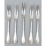 Vorlegegabeln/ 5 serving forks, silver plated