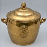 Messingbowle / Brass punch vessel with glass insert