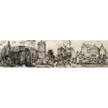 Henne, drei Radierungen, Motive Region Dresden / three etchings