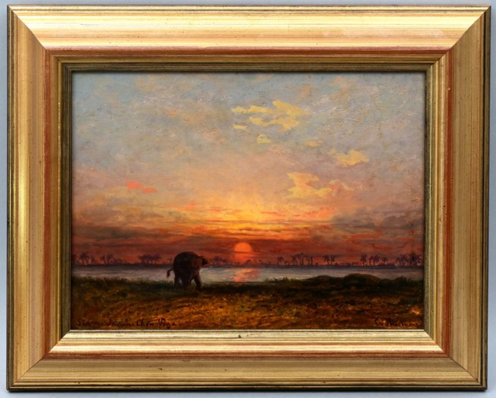 Hartung Eduard nach Hildebrandt Gemälde Siam / Hartung, Sundown in Siam, painting - Image 5 of 7