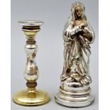 Zwei Teile Bauernsilber / madonna and candlestick