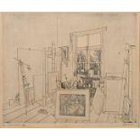 unbekannt, Sicht ins Atelier / unknown, etching