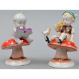 Paar Vertikofiguren Fliegenpilz / porcelain figures