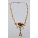 Halskette Rauschgold / Granate / Necklace