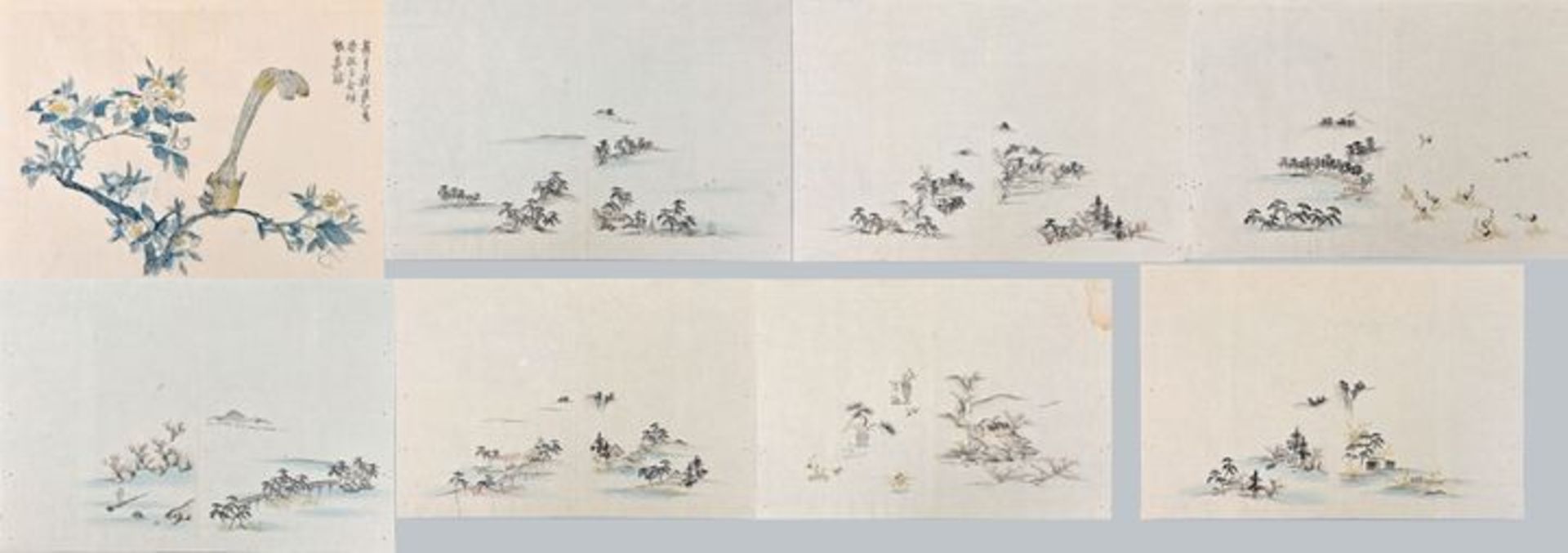 Blatt japanische Zeichnungen / sheet of japanese drawings