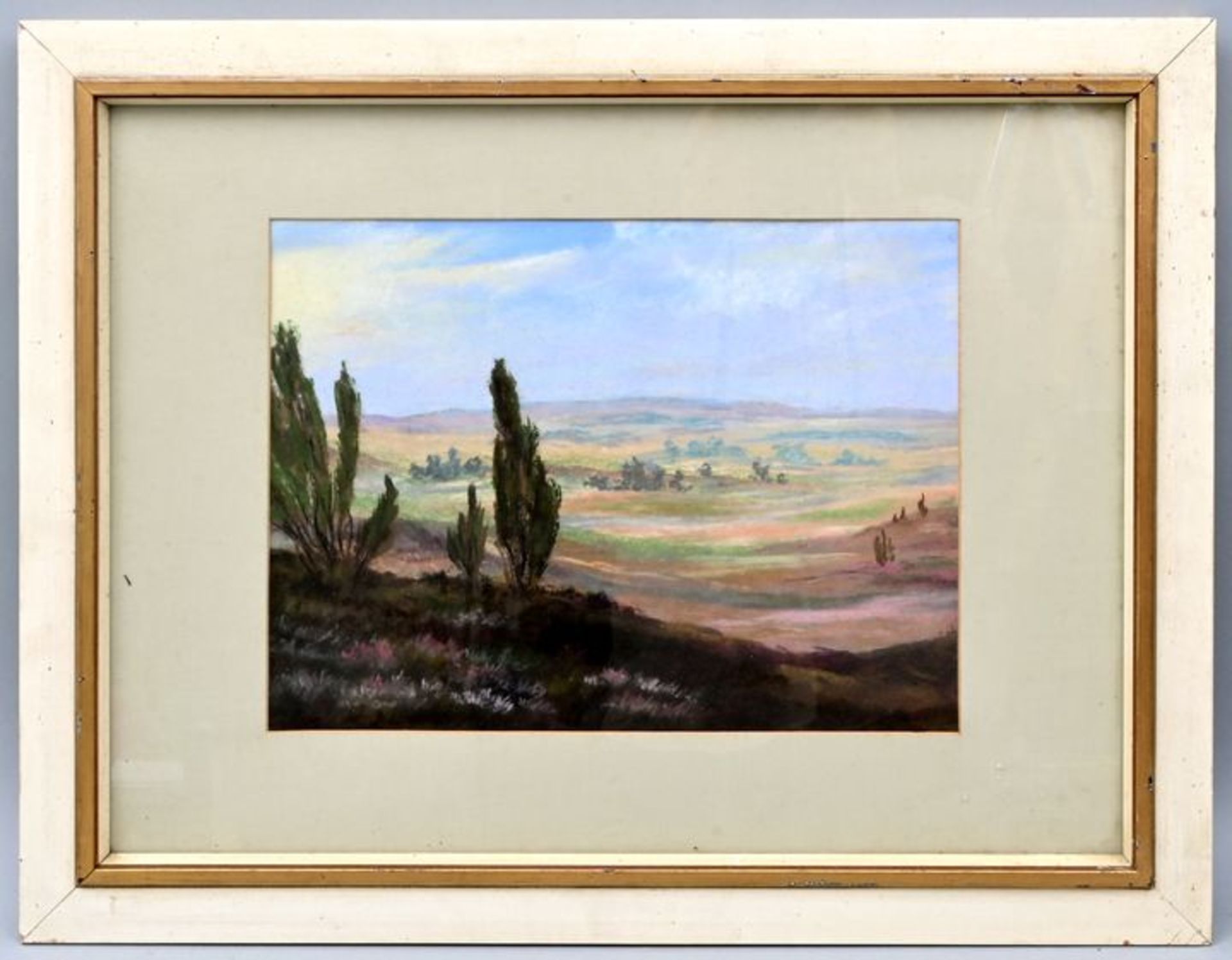 Seitmüller (?) Pastell Heidelandschaft / landscape painting - Image 2 of 5