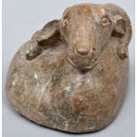 Specksteinschnitzerei Widder / Soapstone figure