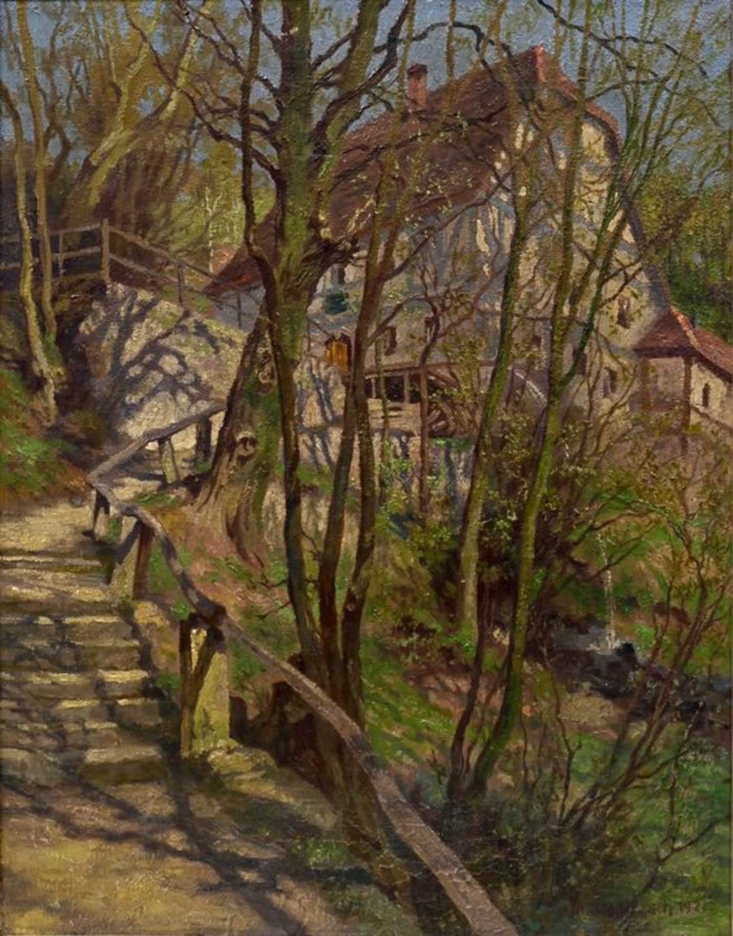 Kleditzsch, Max Keppmühle / Village view, painting