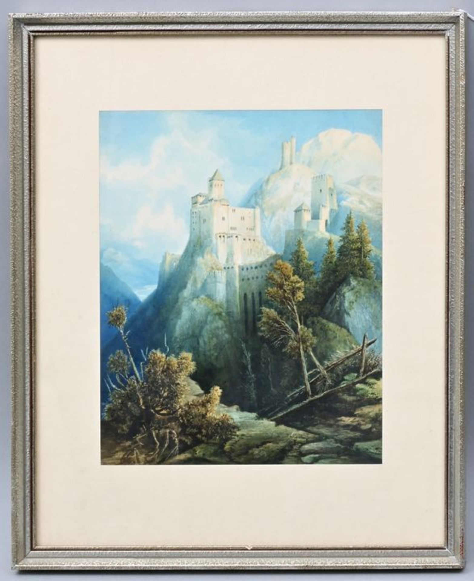 Biermann, Karl Eduard Aquarell ''Alpenburg'' / Water colour of Trossburg - Image 2 of 2