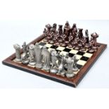Schachbrett + Figuren (vollstänig) / complete chess figures