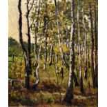 Jackowski Frantz v. (?) Gemälde ''Birken'' / landscape painting