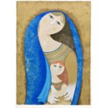 Briss Sami Mutter mit Kind / mother with child, colour lithograph