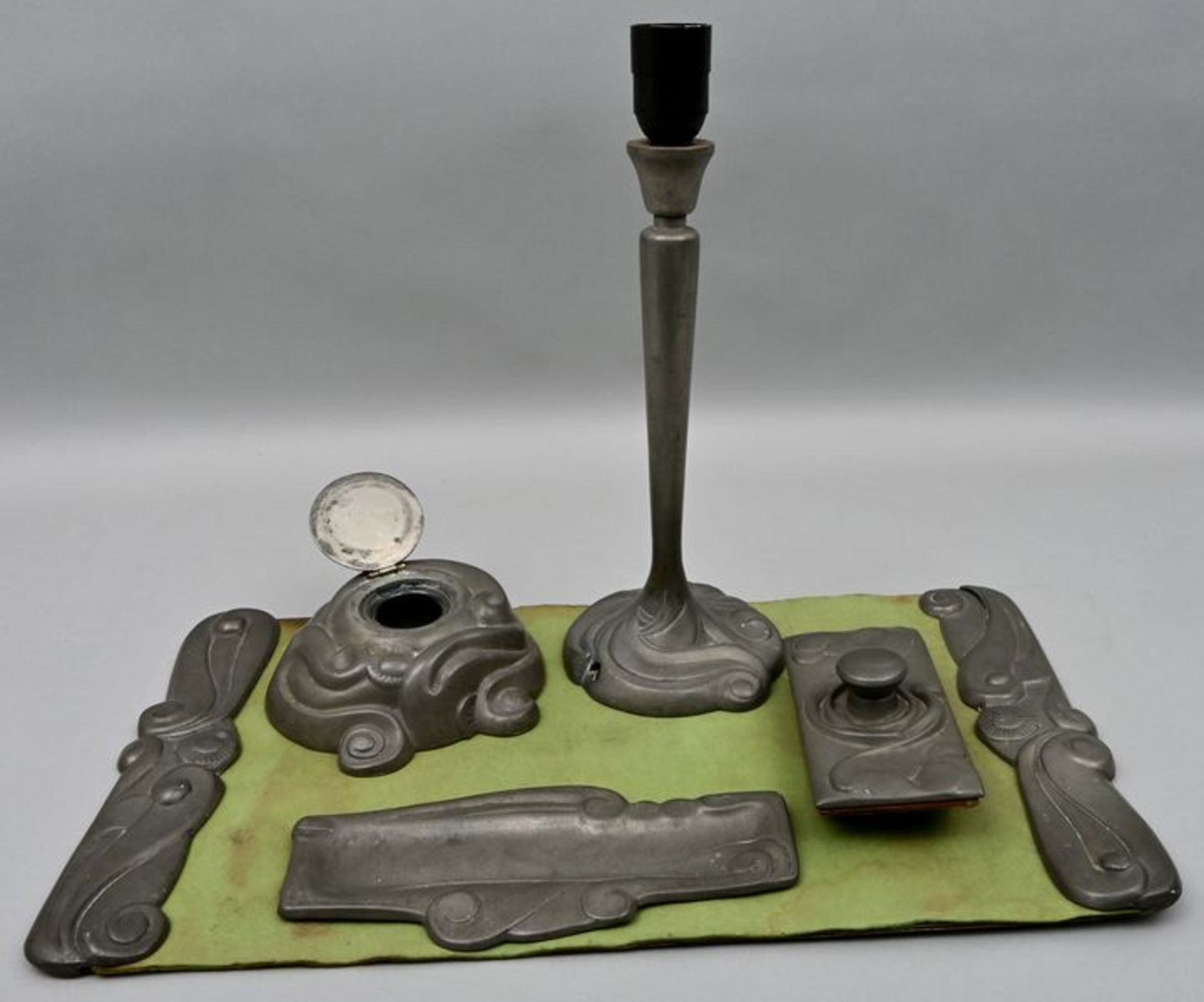 Schreibzeug, Zinn / pewter desk set