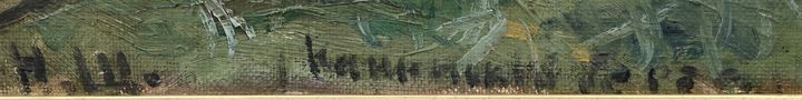 russ. Künstler, Friedhof am Meer / Painting of a cemetery at the coast - Image 5 of 5