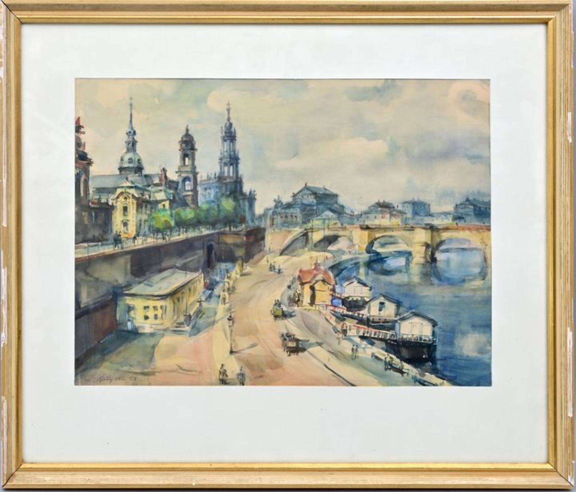 Gerhard Augst, Dresden Panorama / Dresden, Water colour - Bild 2 aus 5