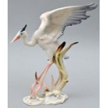 Porzellan, Reiher / porcelain figure, bird