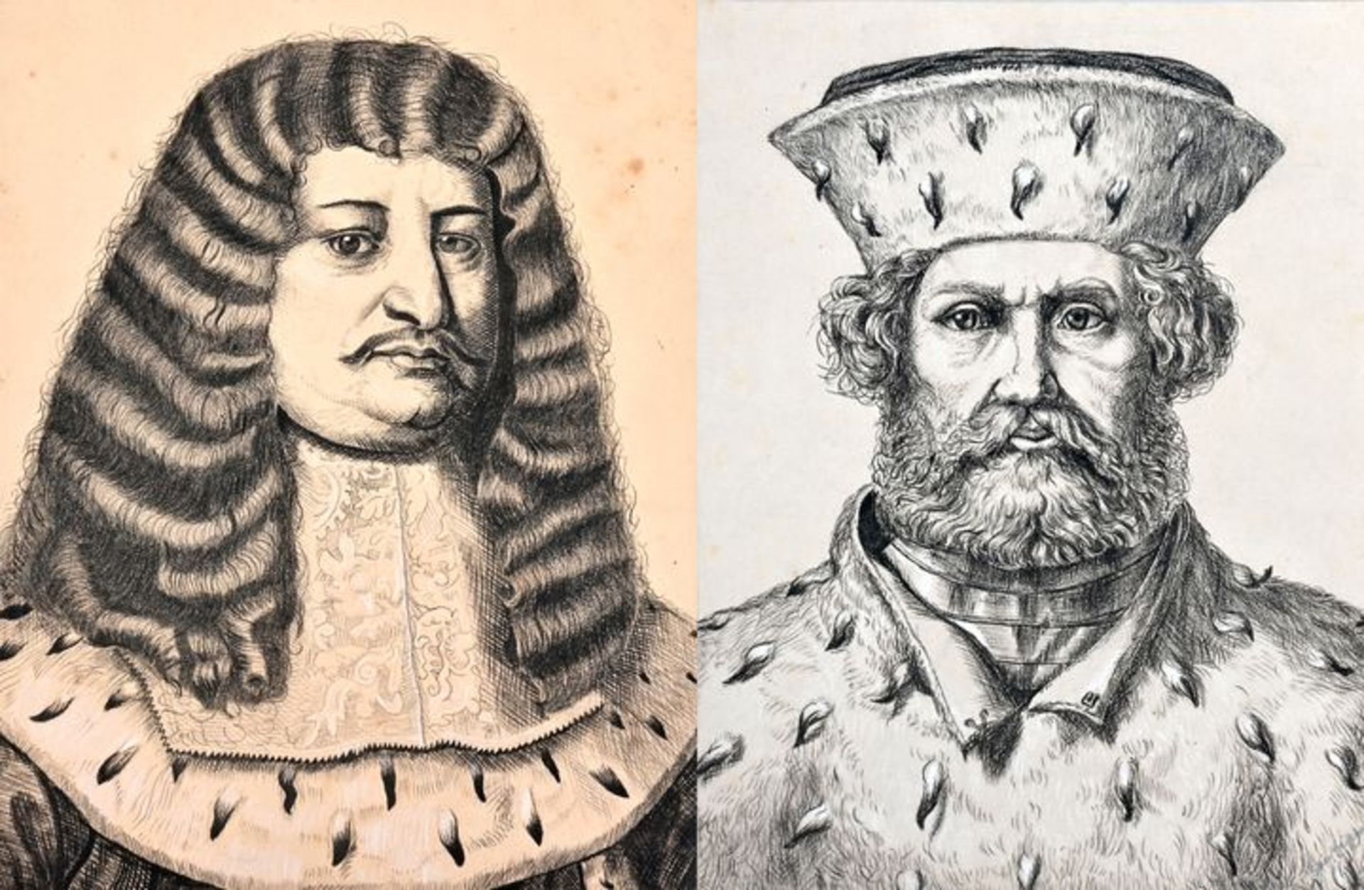 Zwei Herrscherportraits / two portraits of noblemen