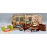 Puppenstube mit Einrichtung / Doll's house with furniture