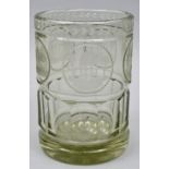 gr. Becherglas mit 5 Schliffoliven / Glass beaker