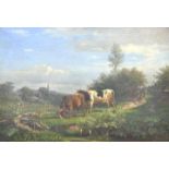Meyer, Julius, Gemälde / landscape with cows