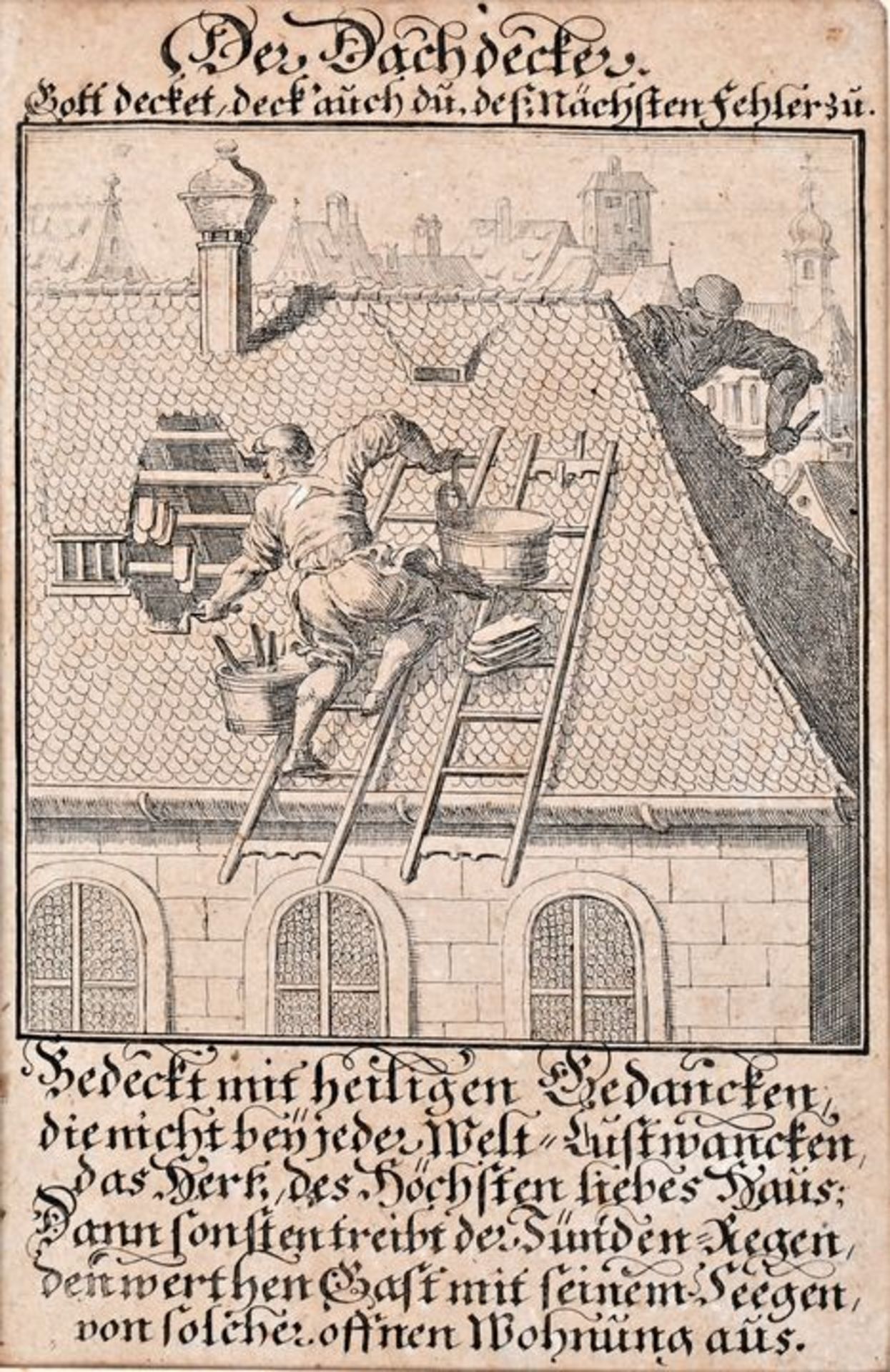 Kupferstiche: Der Dachdecker, Der Schieferdecker / two etchings - Bild 3 aus 5