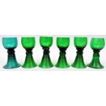 6 Römer / Six glass goblets