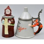 Zwei Figurenkrüge / Two porcelain steins