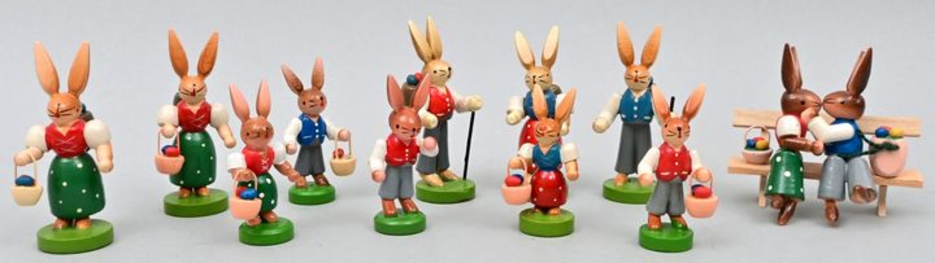 Hasenfamilie, 11 Stk / Lot of easter bunny figures