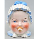 Porzellandose Kinderkopf/ porcelain box a child's head