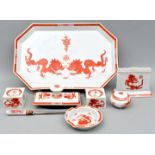 Schreibset, Meissen, Roter Drache / Writing set, Meissen