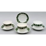 Tassen mit 4 Untertassen / Four cups with saucer